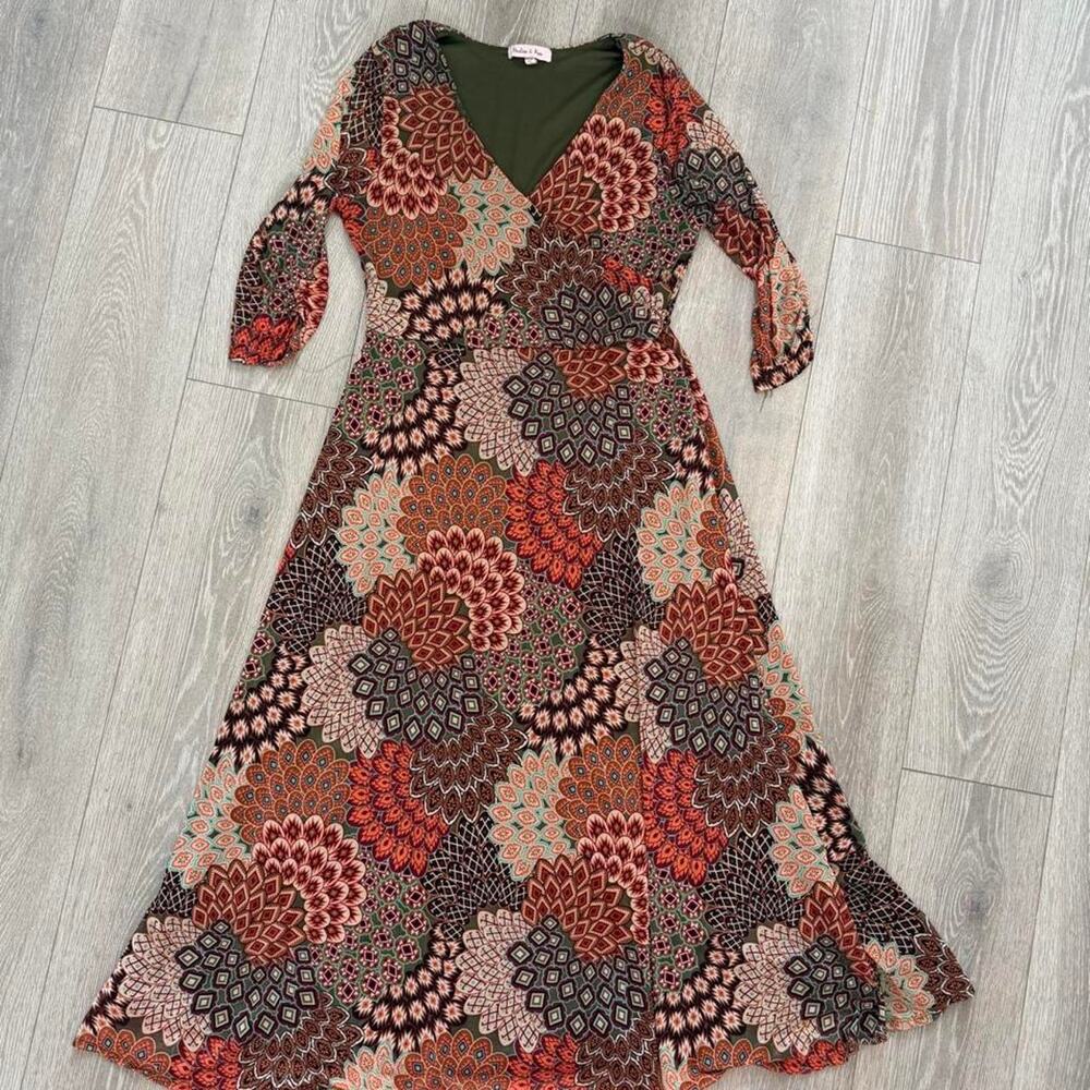 Harlow rose retro boho floral maxi dress XL
